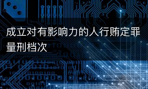成立对有影响力的人行贿定罪量刑档次