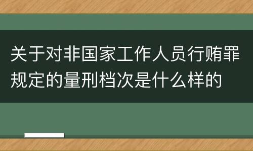 关于对非国家工作人员行贿罪规定的量刑档次是什么样的