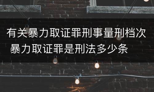 有关暴力取证罪刑事量刑档次 暴力取证罪是刑法多少条