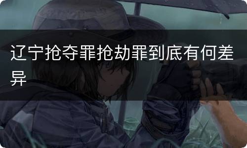 辽宁抢夺罪抢劫罪到底有何差异