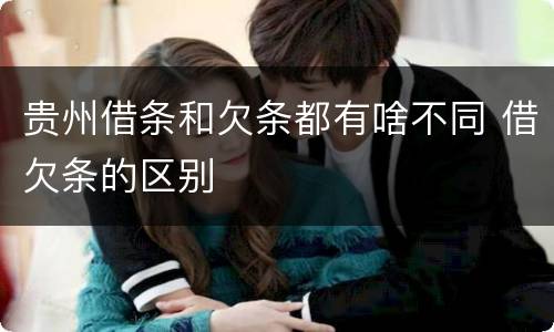 贵州借条和欠条都有啥不同 借欠条的区别