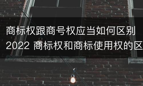 商标权跟商号权应当如何区别2022 商标权和商标使用权的区别
