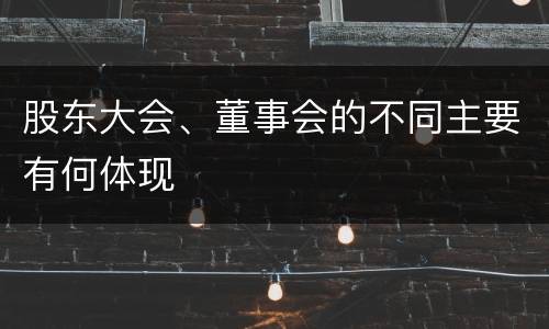 股东大会、董事会的不同主要有何体现