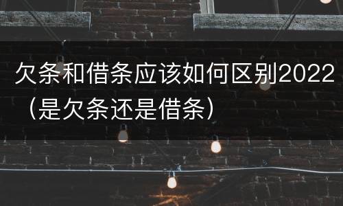 欠条和借条应该如何区别2022（是欠条还是借条）
