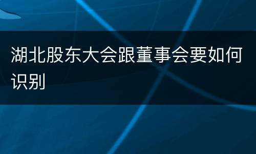湖北股东大会跟董事会要如何识别