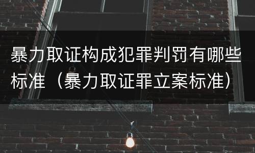暴力取证构成犯罪判罚有哪些标准（暴力取证罪立案标准）