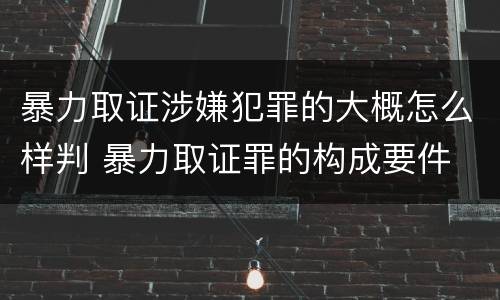 暴力取证涉嫌犯罪的大概怎么样判 暴力取证罪的构成要件