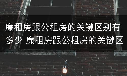 廉租房跟公租房的关键区别有多少 廉租房跟公租房的关键区别有多少个