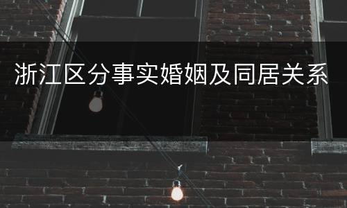 浙江区分事实婚姻及同居关系