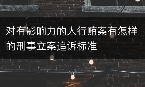 对有影响力的人行贿案有怎样的刑事立案追诉标准
