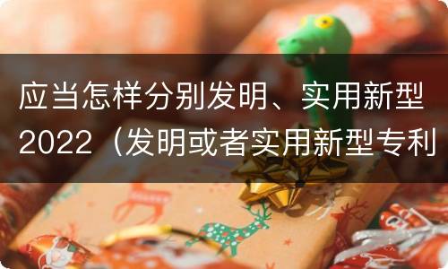 应当怎样分别发明、实用新型2022（发明或者实用新型专利）