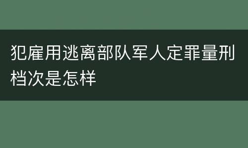 犯雇用逃离部队军人定罪量刑档次是怎样