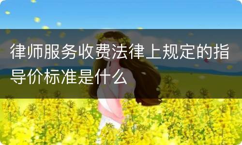 律师服务收费法律上规定的指导价标准是什么