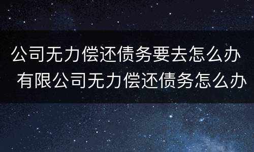 公司无力偿还债务要去怎么办 有限公司无力偿还债务怎么办