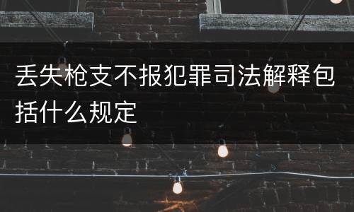 丢失枪支不报犯罪司法解释包括什么规定