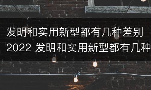 发明和实用新型都有几种差别2022 发明和实用新型都有几种差别2022英语