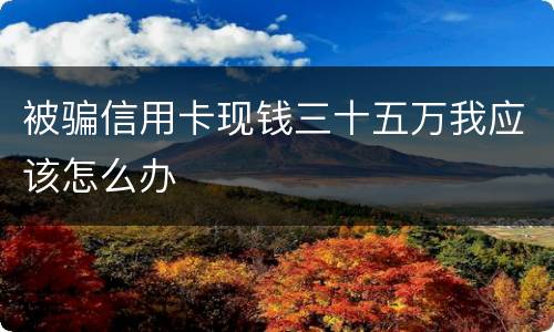 被骗信用卡现钱三十五万我应该怎么办