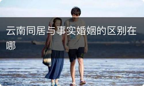 云南同居与事实婚姻的区别在哪