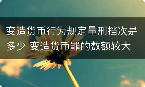 变造货币行为规定量刑档次是多少 变造货币罪的数额较大