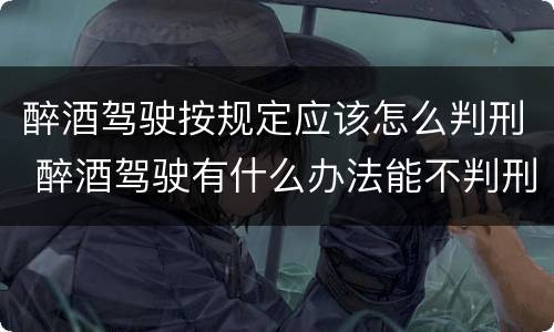 醉酒驾驶按规定应该怎么判刑 醉酒驾驶有什么办法能不判刑