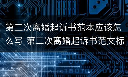 第二次离婚起诉书范本应该怎么写 第二次离婚起诉书范文标准版