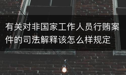 有关对非国家工作人员行贿案件的司法解释该怎么样规定