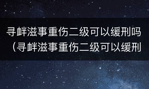 寻衅滋事重伤二级可以缓刑吗（寻衅滋事重伤二级可以缓刑吗）