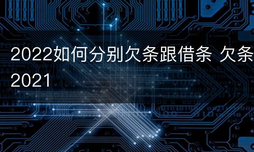 2022如何分别欠条跟借条 欠条2021