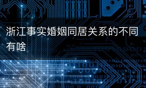 浙江事实婚姻同居关系的不同有啥