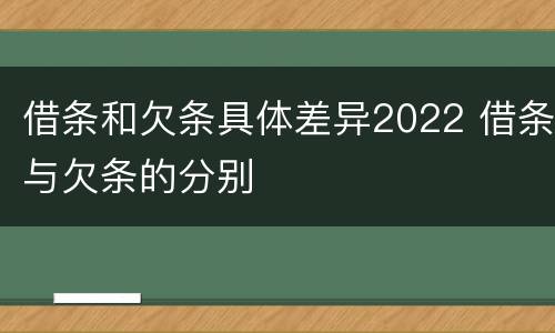 借条和欠条具体差异2022 借条与欠条的分别