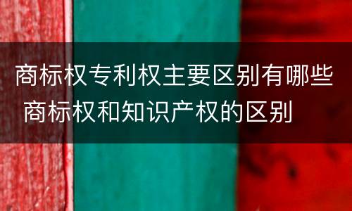 商标权专利权主要区别有哪些 商标权和知识产权的区别