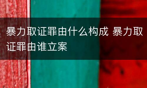 暴力取证罪由什么构成 暴力取证罪由谁立案