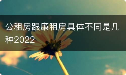 公租房跟廉租房具体不同是几种2022