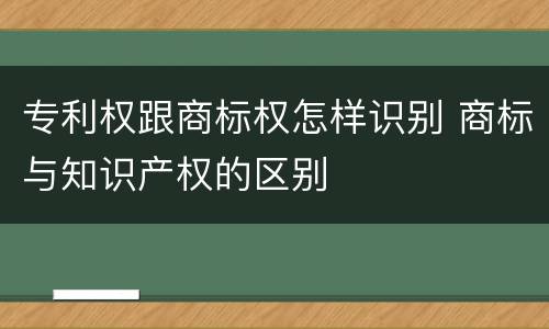 专利权跟商标权怎样识别 商标与知识产权的区别