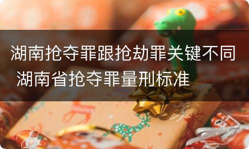 湖南抢夺罪跟抢劫罪关键不同 湖南省抢夺罪量刑标准
