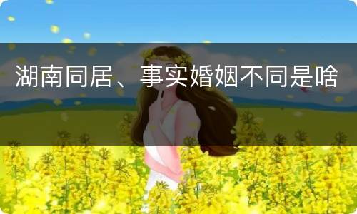 湖南同居、事实婚姻不同是啥
