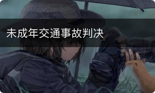 未成年交通事故判决