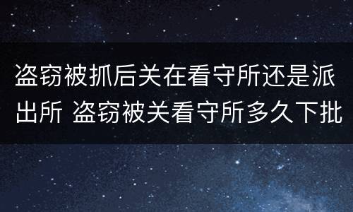 盗窃被抓后关在看守所还是派出所 盗窃被关看守所多久下批捕