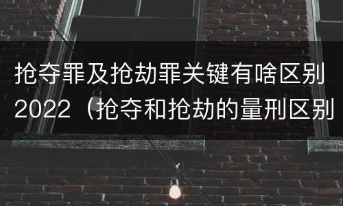 抢夺罪及抢劫罪关键有啥区别2022（抢夺和抢劫的量刑区别）