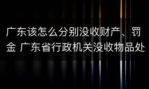 广东该怎么分别没收财产、罚金 广东省行政机关没收物品处理暂行办法