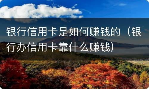 银行信用卡是如何赚钱的（银行办信用卡靠什么赚钱）