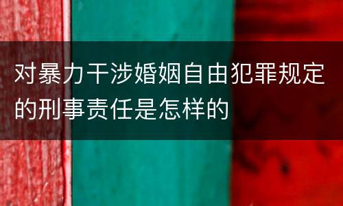 对暴力干涉婚姻自由犯罪规定的刑事责任是怎样的