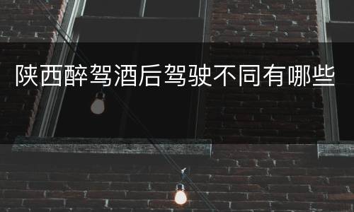 陕西醉驾酒后驾驶不同有哪些