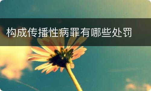 构成传播性病罪有哪些处罚
