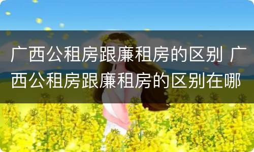 广西公租房跟廉租房的区别 广西公租房跟廉租房的区别在哪里