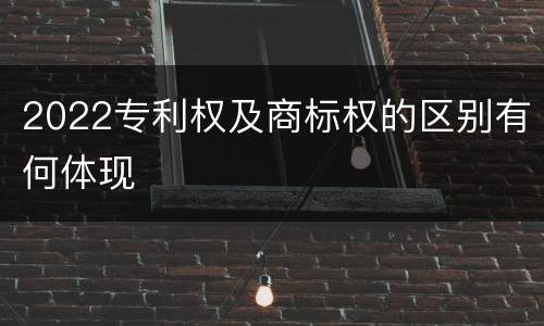 2022专利权及商标权的区别有何体现