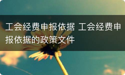 工会经费申报依据 工会经费申报依据的政策文件