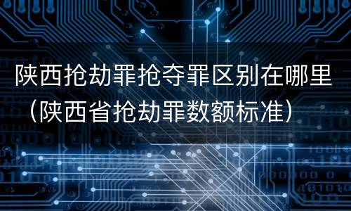 陕西抢劫罪抢夺罪区别在哪里（陕西省抢劫罪数额标准）