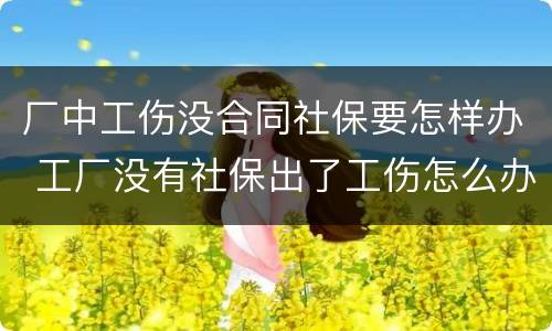 厂中工伤没合同社保要怎样办 工厂没有社保出了工伤怎么办