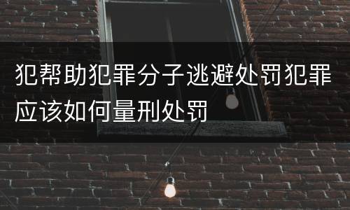犯帮助犯罪分子逃避处罚犯罪应该如何量刑处罚